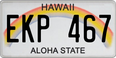 HI license plate EKP467