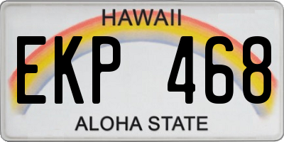 HI license plate EKP468