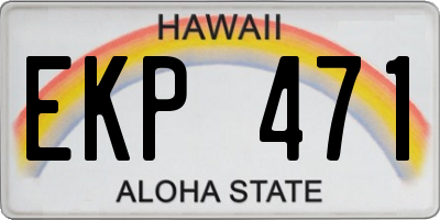 HI license plate EKP471