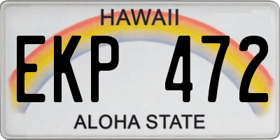 HI license plate EKP472