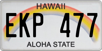 HI license plate EKP477