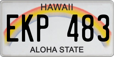 HI license plate EKP483