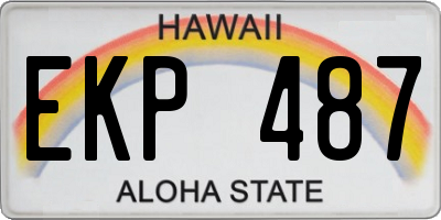 HI license plate EKP487
