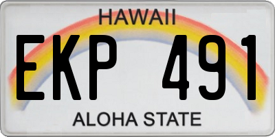 HI license plate EKP491