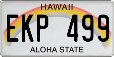 HI license plate EKP499