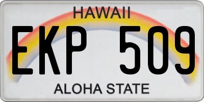 HI license plate EKP509