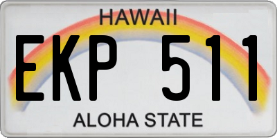 HI license plate EKP511
