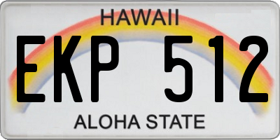 HI license plate EKP512