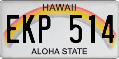 HI license plate EKP514