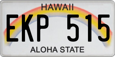 HI license plate EKP515