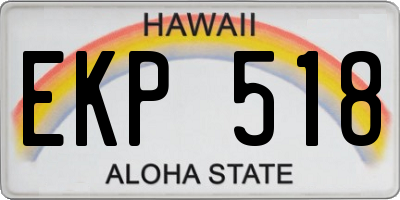 HI license plate EKP518