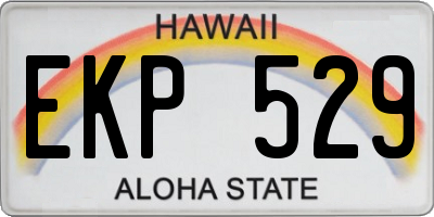HI license plate EKP529