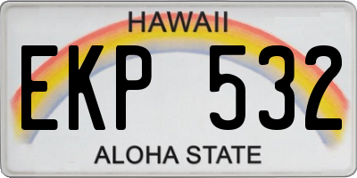 HI license plate EKP532