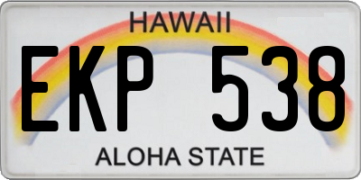 HI license plate EKP538