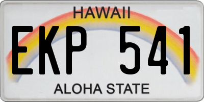HI license plate EKP541