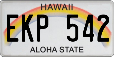 HI license plate EKP542