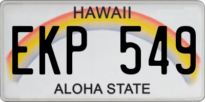 HI license plate EKP549