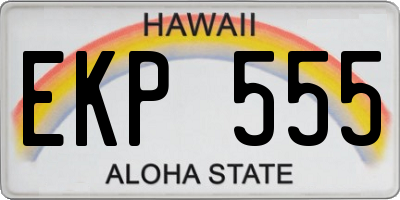 HI license plate EKP555