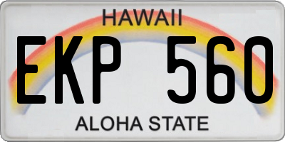 HI license plate EKP560