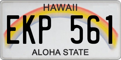 HI license plate EKP561
