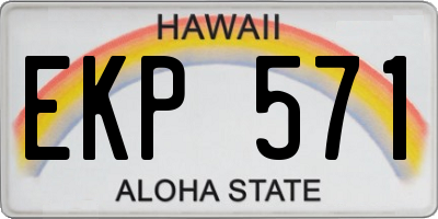 HI license plate EKP571