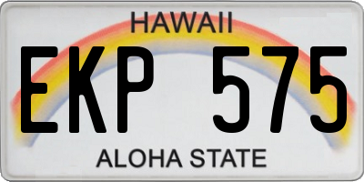 HI license plate EKP575