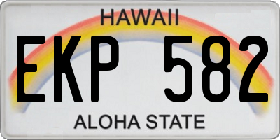 HI license plate EKP582