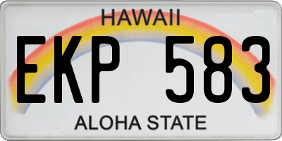 HI license plate EKP583