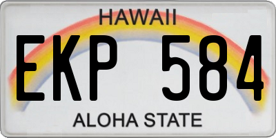 HI license plate EKP584