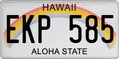 HI license plate EKP585
