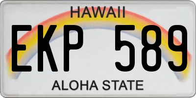 HI license plate EKP589