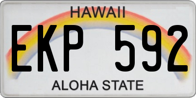HI license plate EKP592