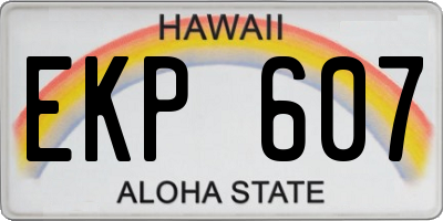HI license plate EKP607