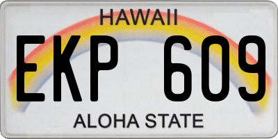 HI license plate EKP609