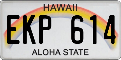 HI license plate EKP614