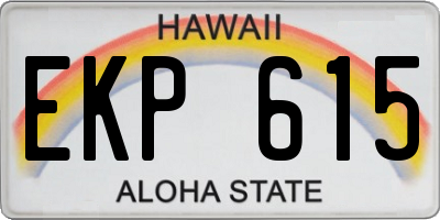 HI license plate EKP615