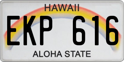 HI license plate EKP616