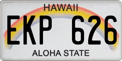 HI license plate EKP626