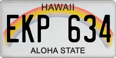HI license plate EKP634