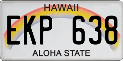 HI license plate EKP638