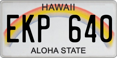 HI license plate EKP640