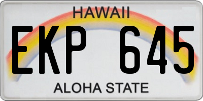 HI license plate EKP645