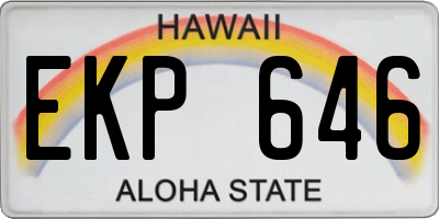HI license plate EKP646