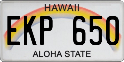 HI license plate EKP650