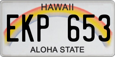 HI license plate EKP653