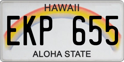 HI license plate EKP655