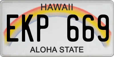 HI license plate EKP669