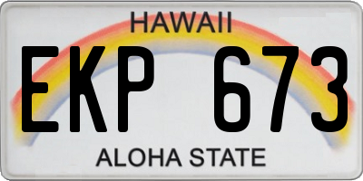 HI license plate EKP673