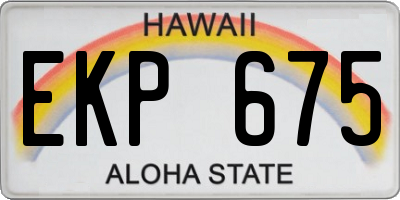 HI license plate EKP675