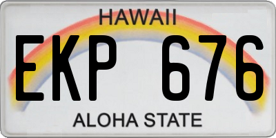 HI license plate EKP676